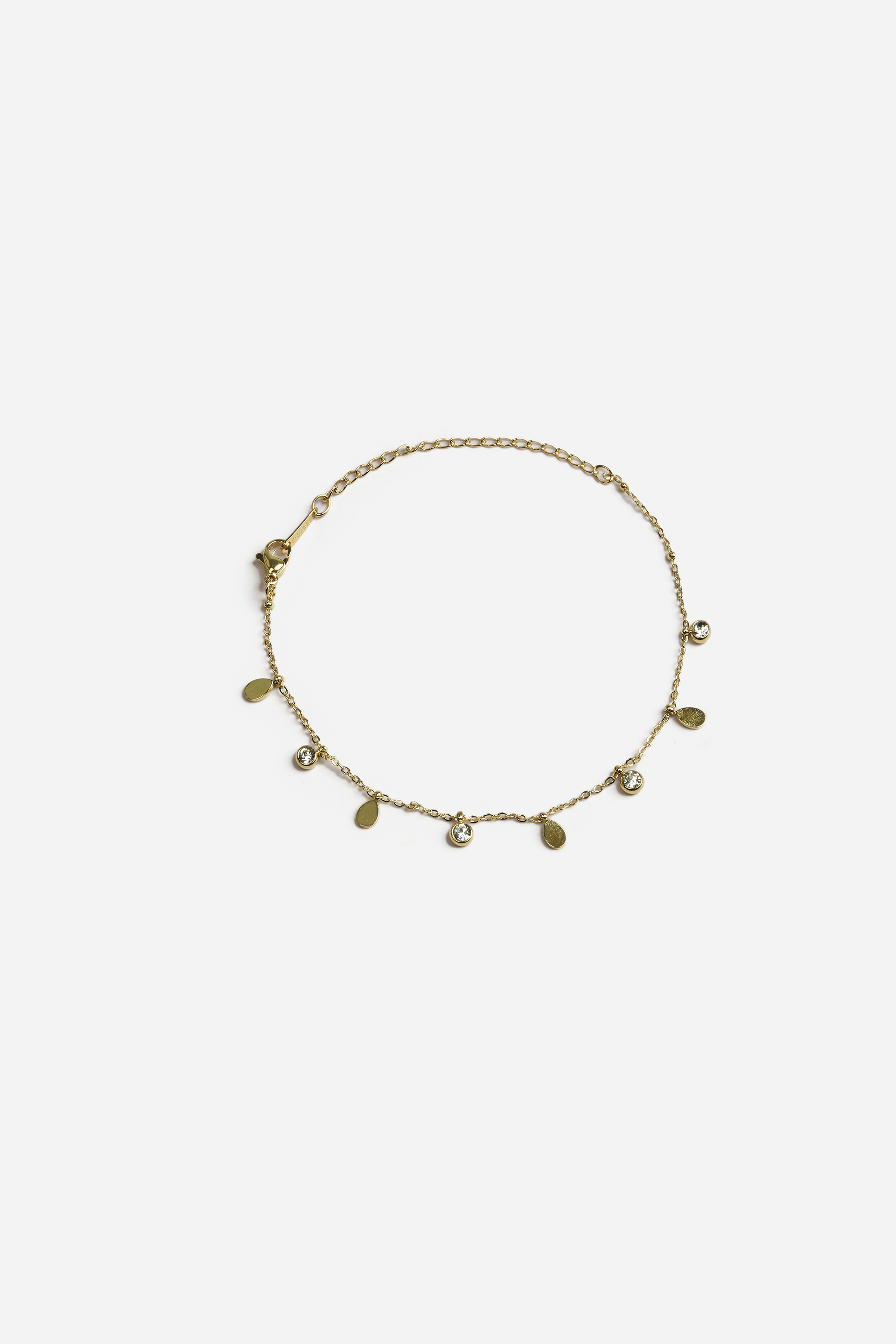 Golden Oval Charm Bracelet